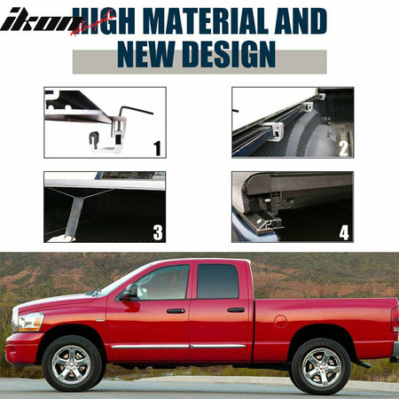 Fits 19-25 Dodge Ram 1500 6.4Ft Bed Black Soft Roll Up Tonneau Cover