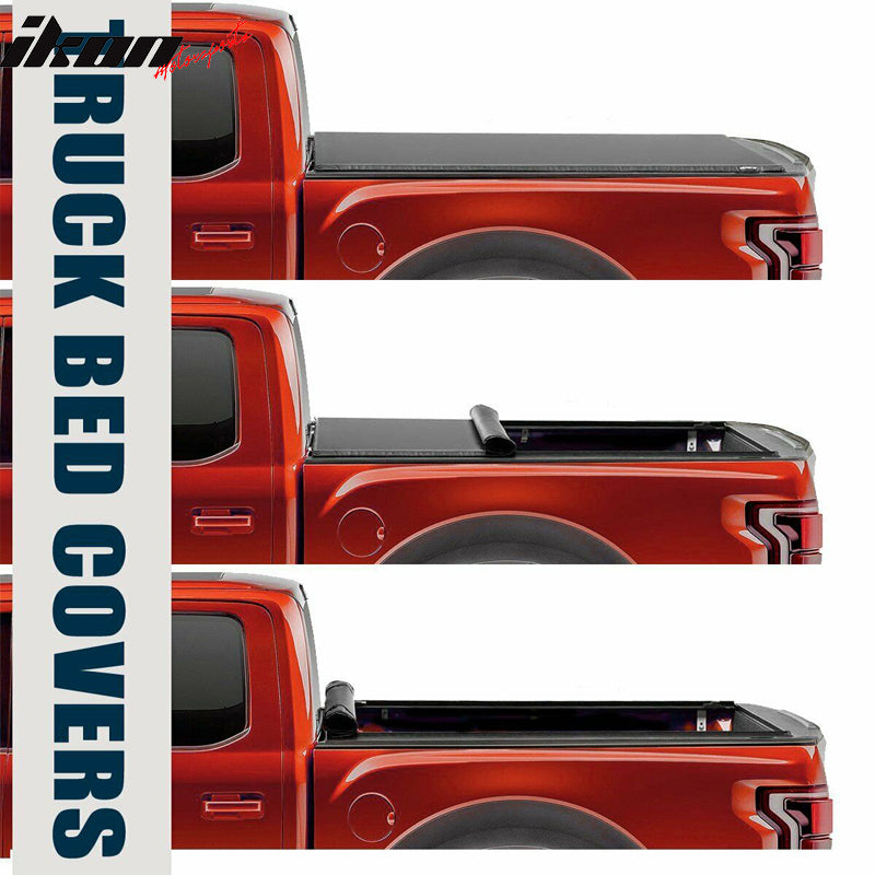 Fits 19-25 Dodge Ram 1500 6.4Ft Bed Black Soft Roll Up Tonneau Cover