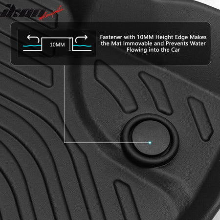 Fits 19-23 Ford Ranger Super Crew Cab 3D TPE Floor Mat All Season Carpets 3PCS