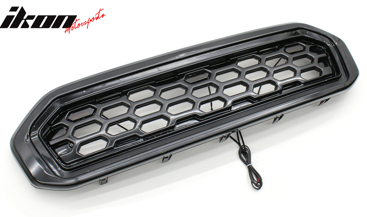 Fits 19-23 Ford Ranger XL/XLT/Lariat Front Upper LED Grille Assembly Smoke Lens