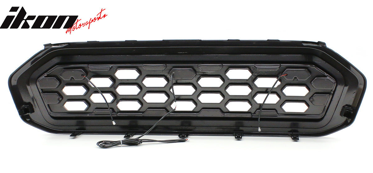 Fits 19-23 Ford Ranger XL/XLT/Lariat Front Upper LED Grille Assembly Smoke Lens