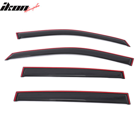 Fits 19-23 Ford Ranger T8 Crew Cab Window Visors In Channel Rain Guard Deflector