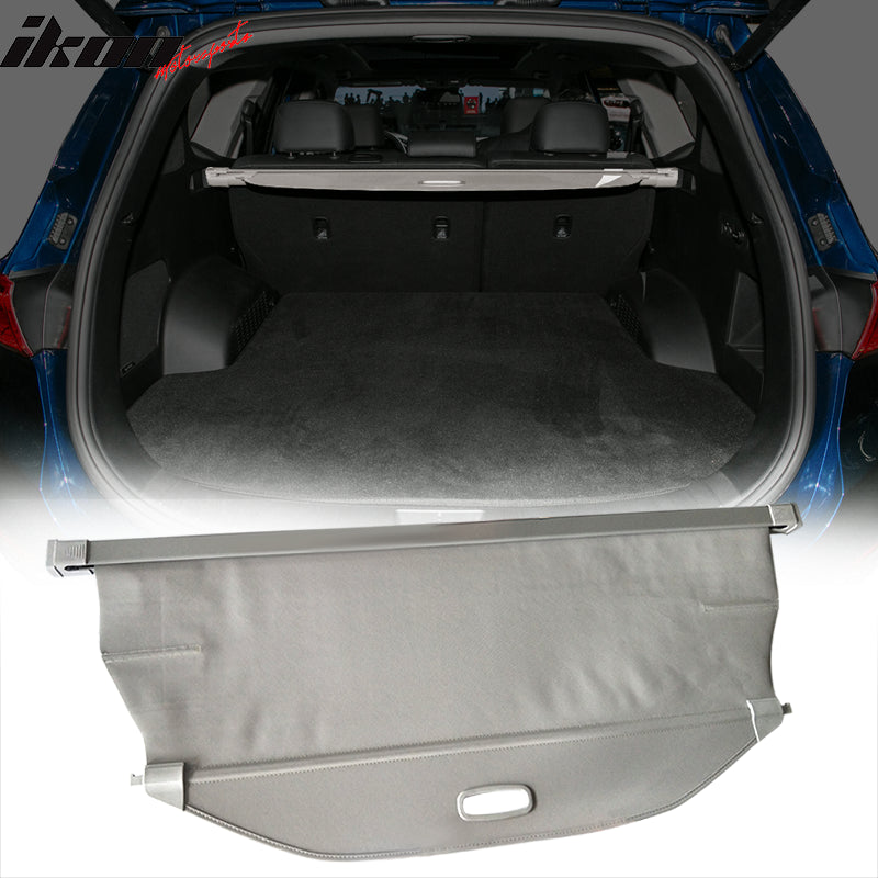 IKON MOTORSPORTS, Cargo Cover Compatible with 2019-2023 Hyundai Santa Fe, Rear Tonneau Security Cover Retractable