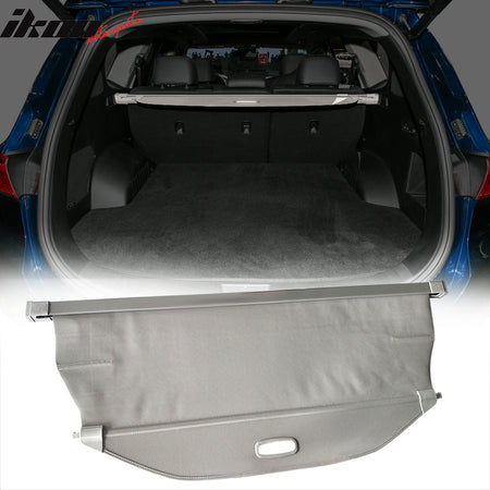 IKON MOTORSPORTS, Cargo Cover Compatible with 2019-2023 Hyundai Santa Fe, Rear Tonneau Security Cover Retractable
