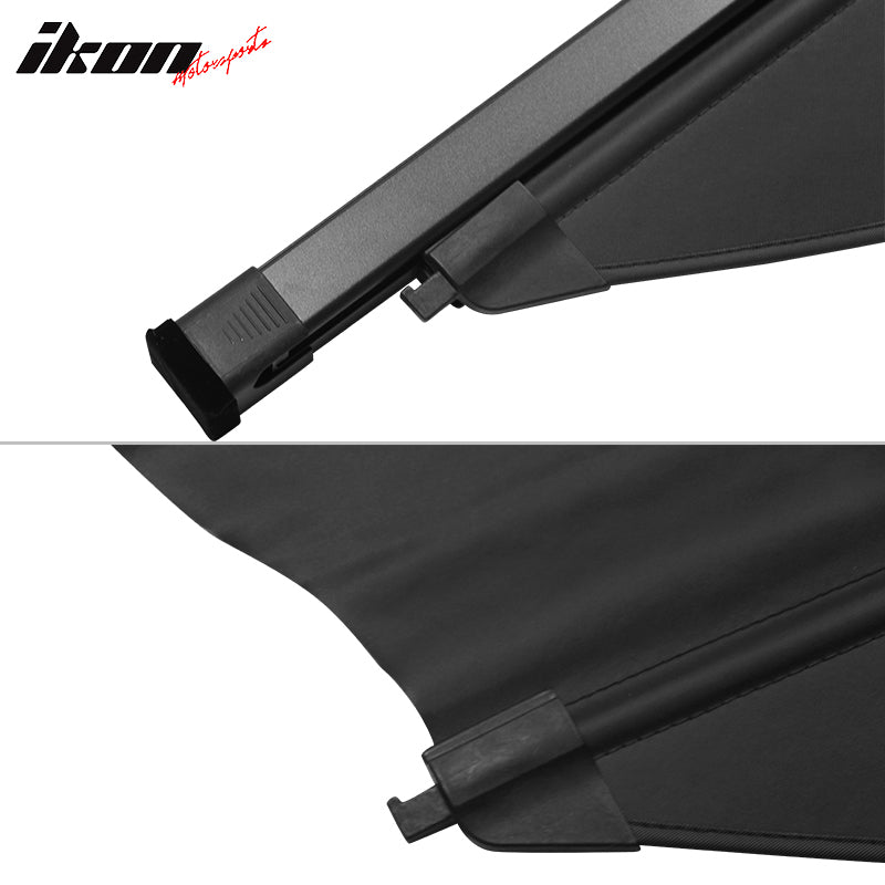 IKON MOTORSPORTS, Cargo Cover Compatible with 2019-2023 Hyundai Santa Fe, Rear Tonneau Security Cover Retractable