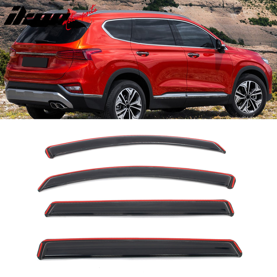 2019-2023 Hyundai Santa Fe In-Channel Window Deflectors Rain Sun Shade
