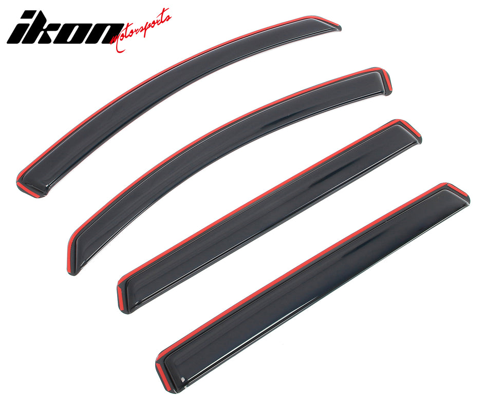 IKON MOTORSPORTS In Channel Window Visors Compatible with 2019-2023 Hyundai Santa Fe, Slim Style Acrylic Smoke Rain Guards, Side Window Wind Deflectors 4PCS