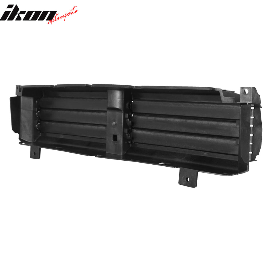 IKON MOTORSPORTS Active Grille Shutter w/ Motor, Compatible with 2019-2023 Jeep Cherokee, 68412008AA CH1206117 Engine Cooling Radiator Grill Assembly Replacement, Silver/ Black