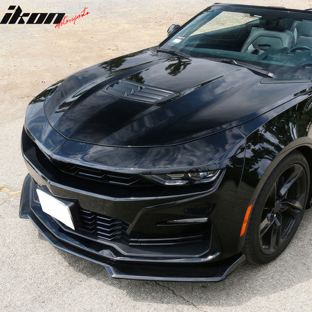 For 19-24 Camaro SS Style PP Front Bumper Cover Conversion DRL + Gloss Black Lip