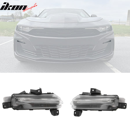 For 19-24 Camaro SS Style PP Front Bumper Cover Conversion DRL + Gloss Black Lip