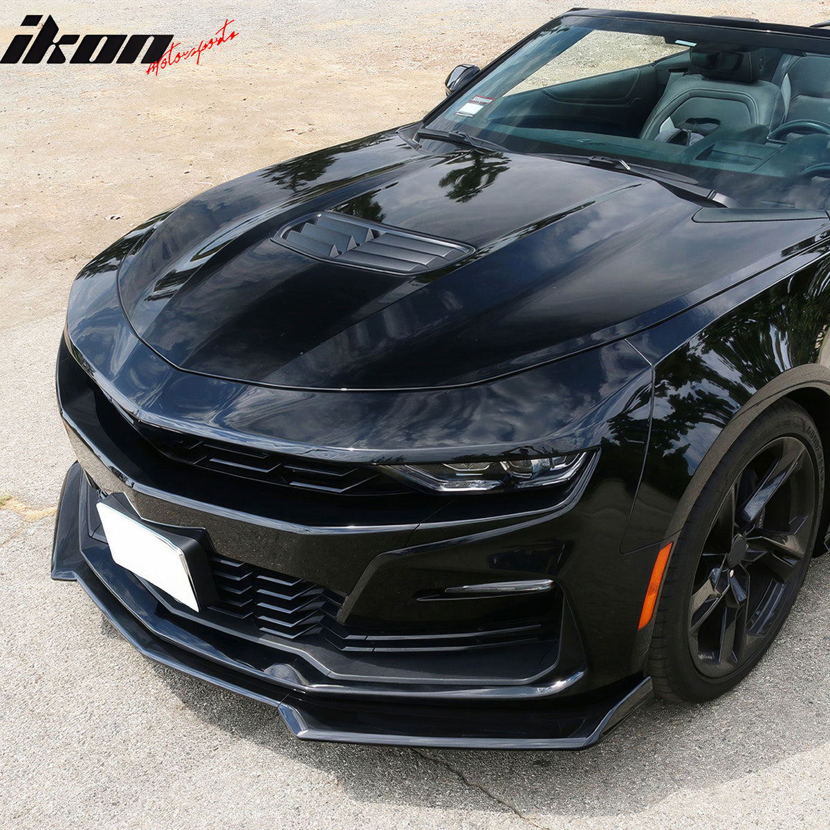 Fits 19-24 Camaro SS PP Front Bumper Cover + LED DRL Turn Signal Gloss Black Lip