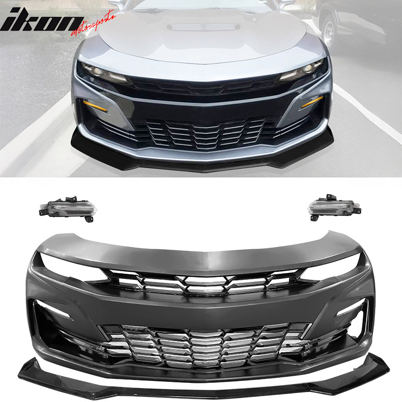 2019-2024 Chevy Camaro SS Front Bumper Turn Signal DRL Gloss Black Lip