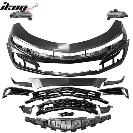 Fits 19-24 Camaro SS Style PP Front Bumper Cover Conversion LED DRL Turn Signal