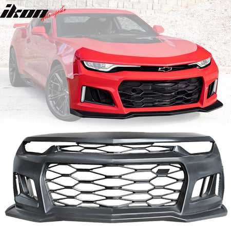 Fits 19-24 Chevy Camaro ZL1 Style Front Bumper Cover Conversion Guard W/ Canards