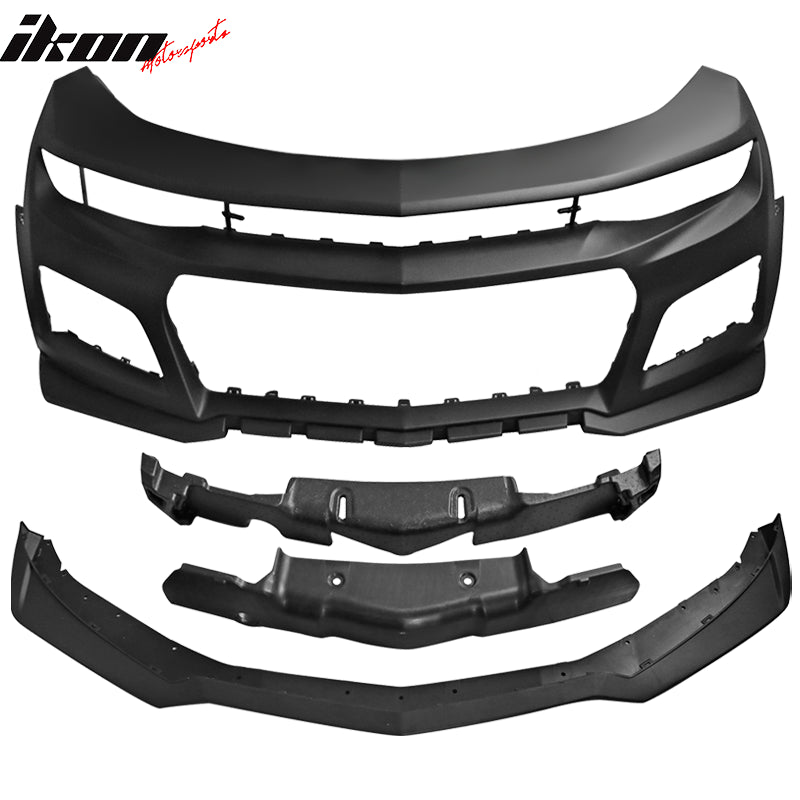 Fits 19-24 Chevy Camaro ZL1 Style Front Bumper Cover Conversion Guard W/ Canards