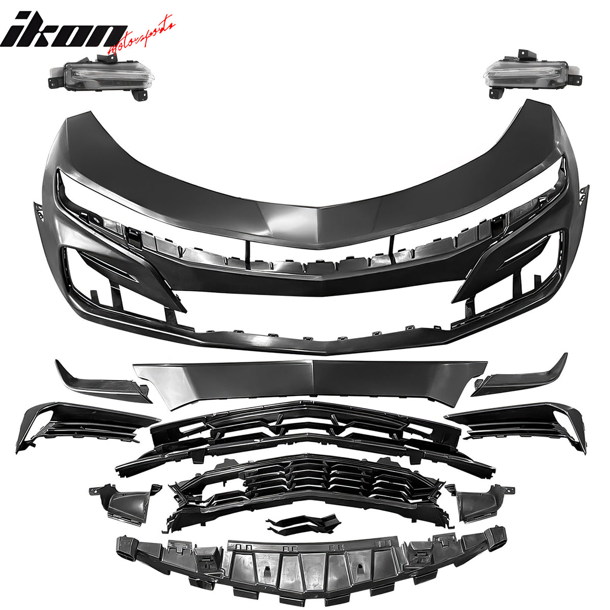 For 19-24 Camaro SS Style PP Front Bumper Cover Conversion Daytime Running Light