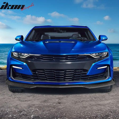 For 19-24 Camaro SS Style PP Front Bumper Cover Conversion DRL + Matte Black Lip