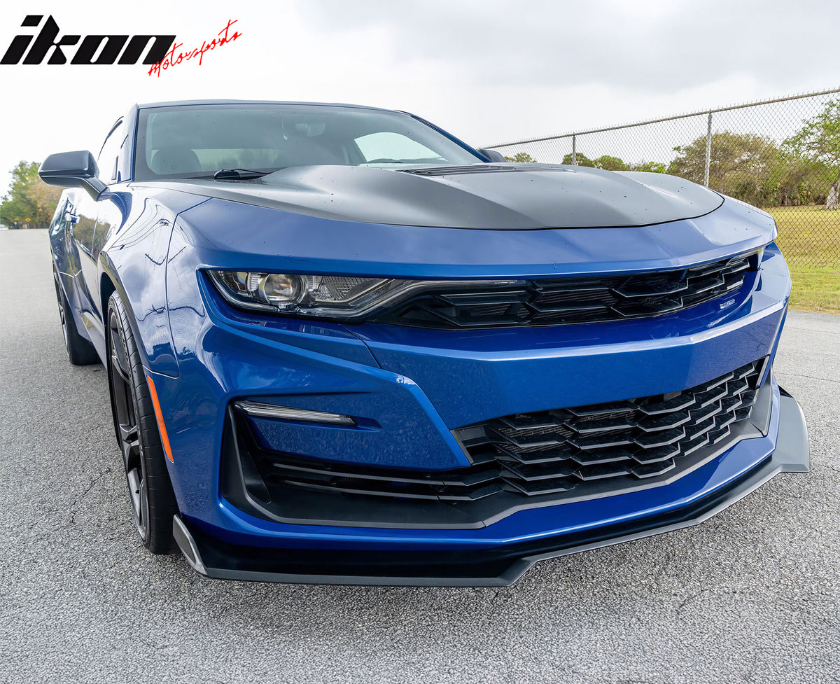 Fits 19-24 Camaro SS PP Front Bumper Cover + LED DRL Turn Signal Matte Black Lip