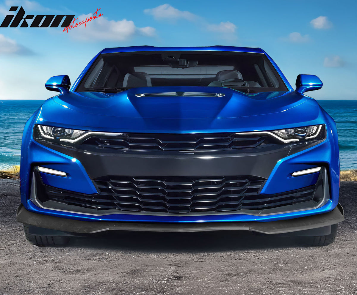 Fits 19-24 Camaro SS PP Front Bumper Cover + LED DRL Turn Signal Matte Black Lip