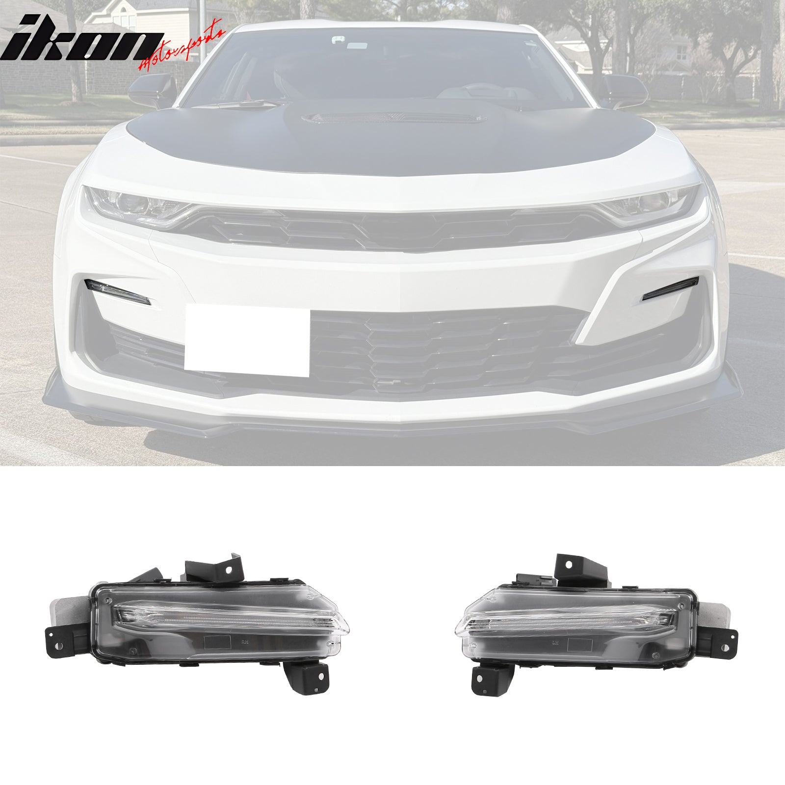 Fits 19-24 Camaro SS PP Front Bumper Cover + LED DRL Turn Signal Matte Black Lip