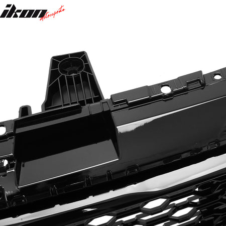 Fits 19-24 Ram 1500 Longhorn Honeycomb Front Bumper Hood Grille Gloss Black ABS