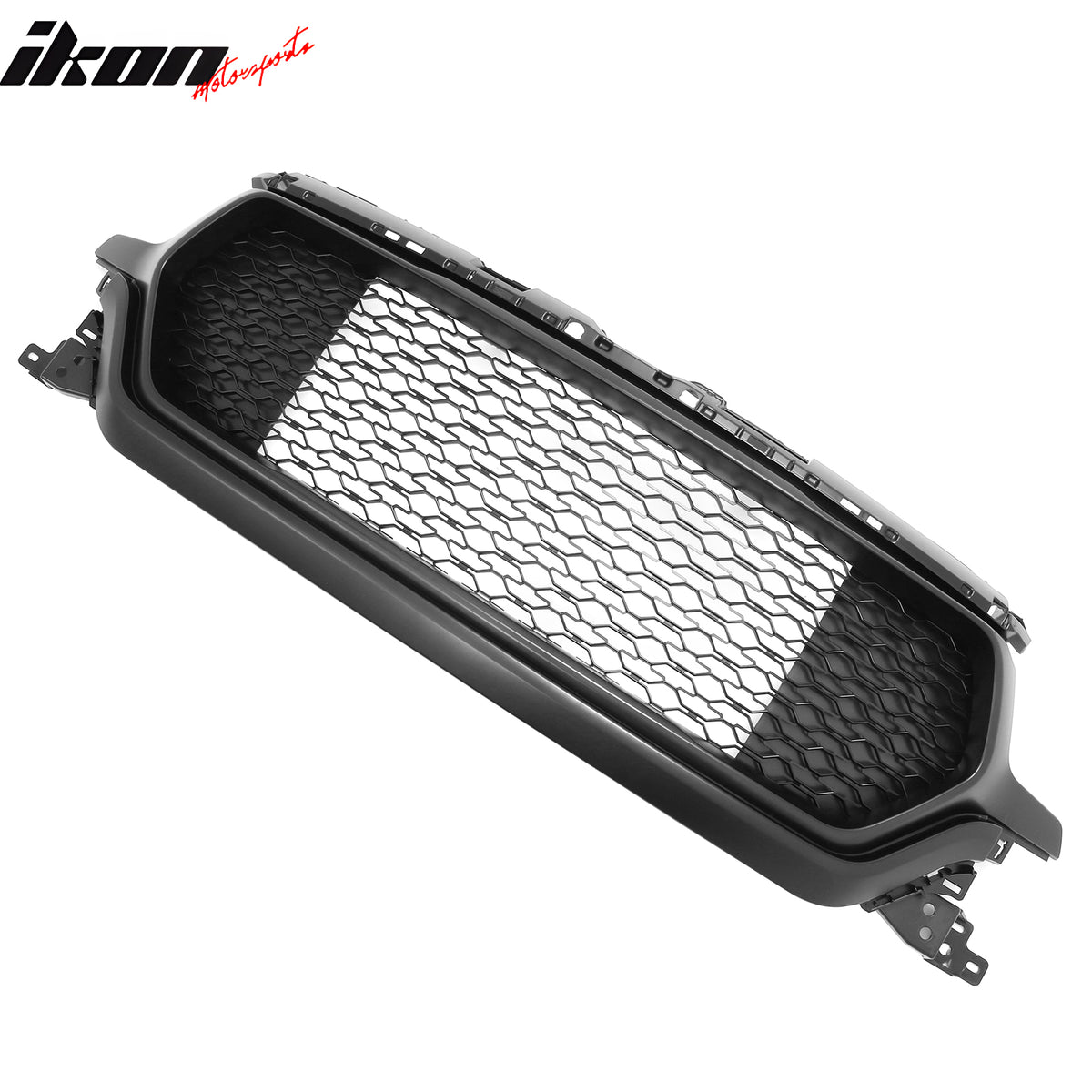 Fits 19-24 Ram 1500 Longhorn Honeycomb Front Bumper Hood Grille Matte Black ABS