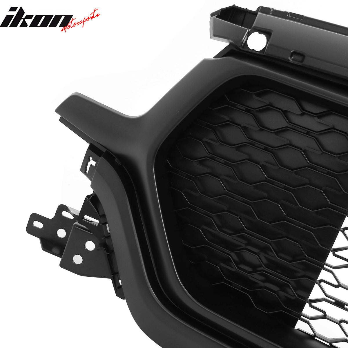 Fits 19-24 Ram 1500 Longhorn Honeycomb Front Bumper Hood Grille Matte Black ABS