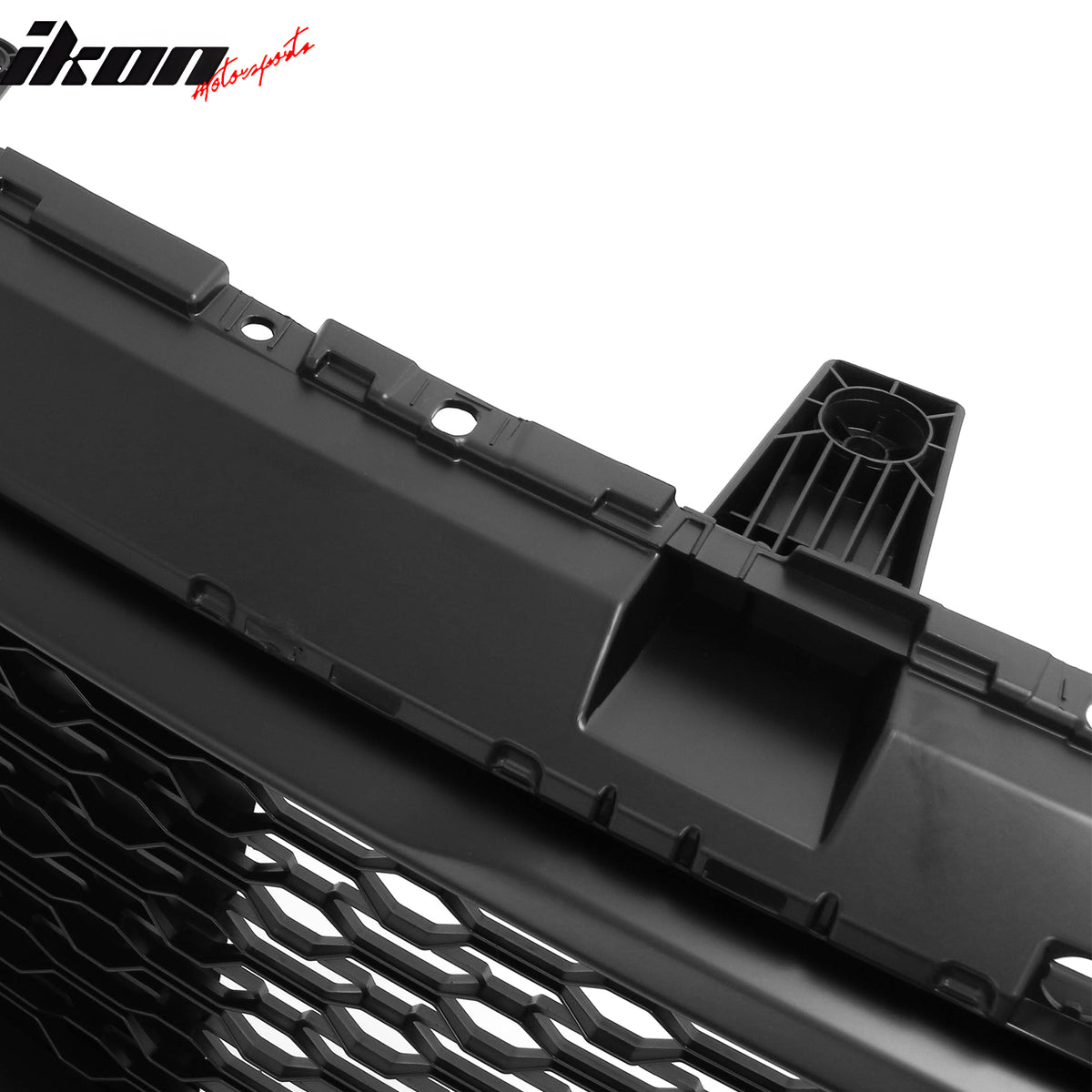 Fits 19-24 Ram 1500 Longhorn Honeycomb Front Bumper Hood Grille Matte Black ABS