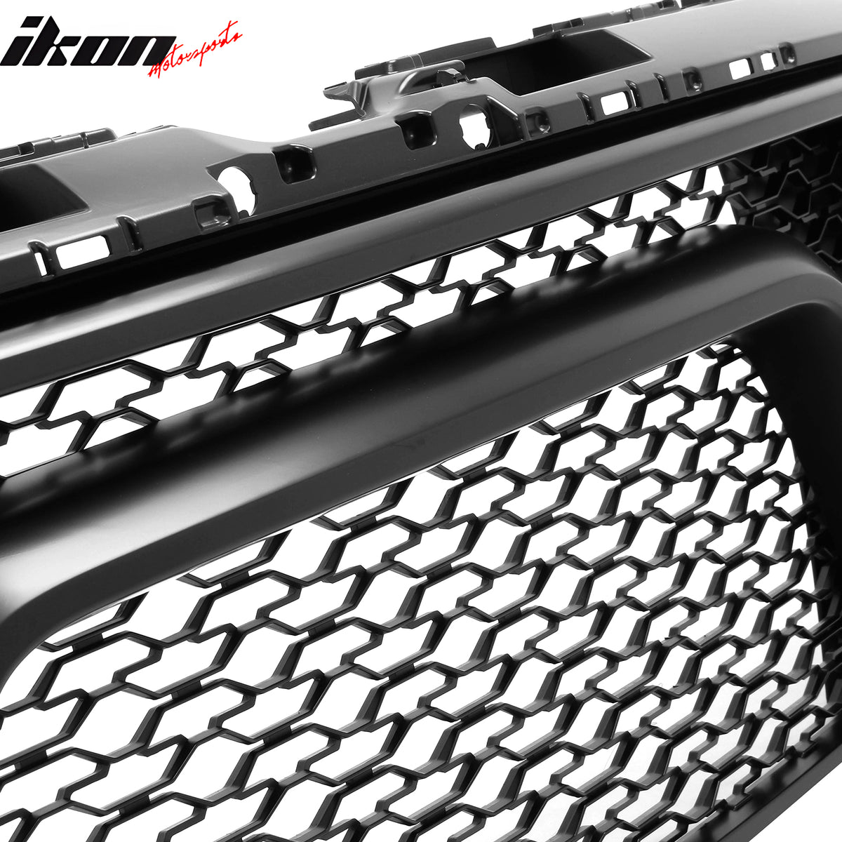 For 19-24 Ram 1500 Rebel OE Style Front Bumper Hood Grille Cover Matte Black ABS