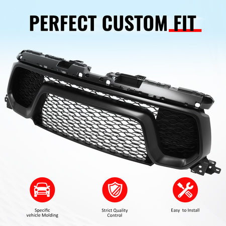 For 19-24 Ram 1500 Rebel OE Style Front Bumper Hood Grille Cover Matte Black ABS