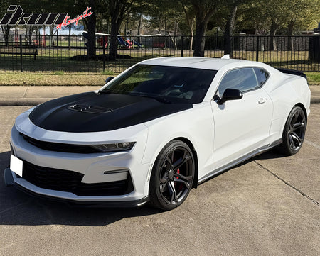 IKON MOTORSPORTS, Daytime Running Light Foglights Compatible with 2019-2024 Chevrolet Camaro SS Only, OE Style Front Bumper Foglights Lamps DRL Lights with Turn Signal 1Pair Replacement