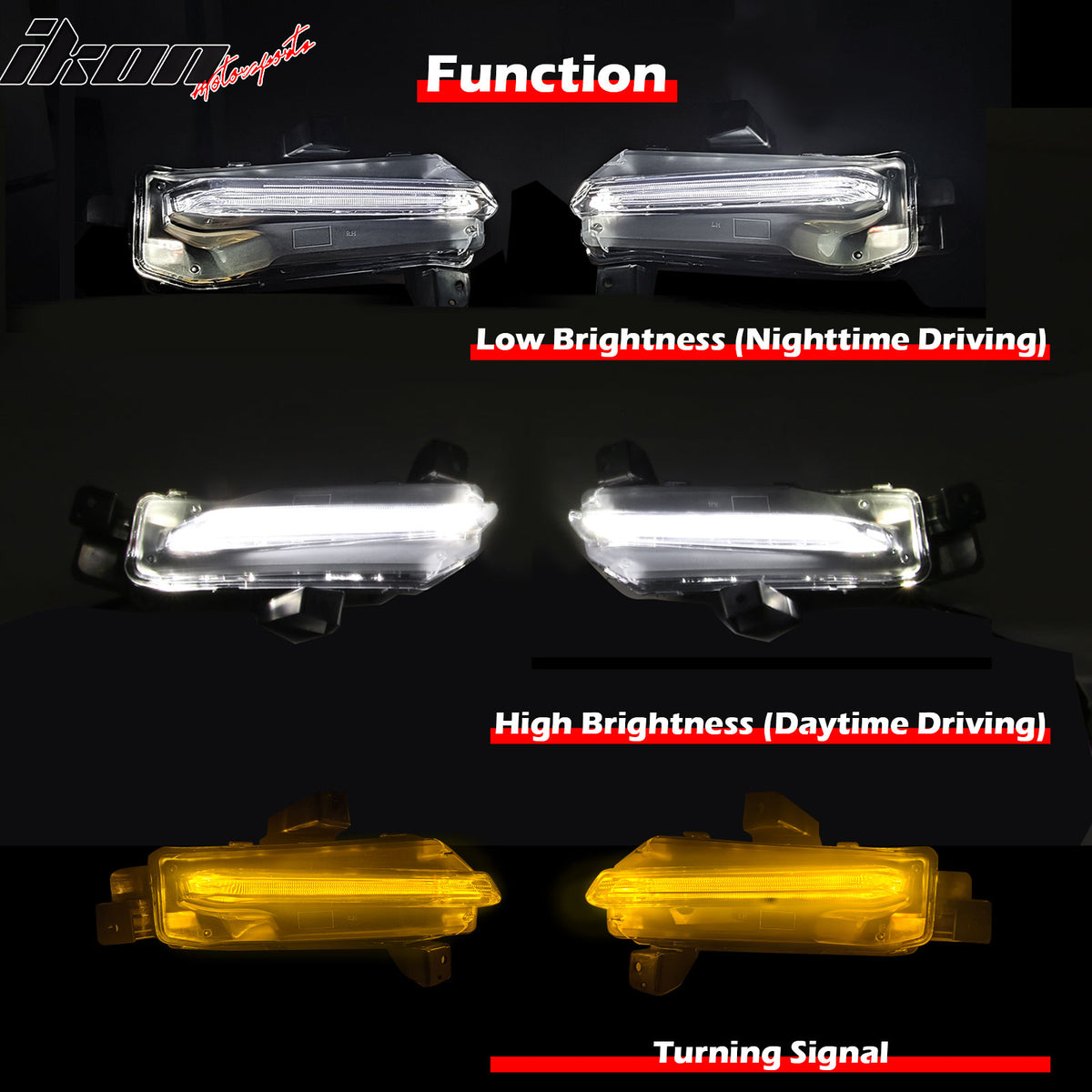 Fits 19-24 Chevy Camaro SS Daytime Running Light DRL LED Foglight W/ Turn Signal