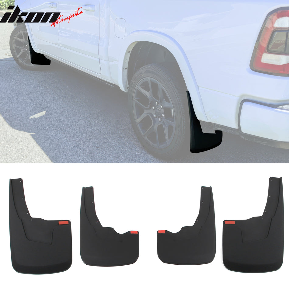 2019-2024 Dodge Ram 1500 With Fender Flares Mud Flaps Textured PP 4PCS