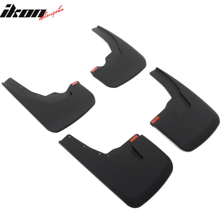 IKON MOTORSPORTS Mud Flap, Compatible with 2019-2024 Dodge Ram 1500, Textured Black PP Mud Guards Splash, Front Rear 4PCS Set