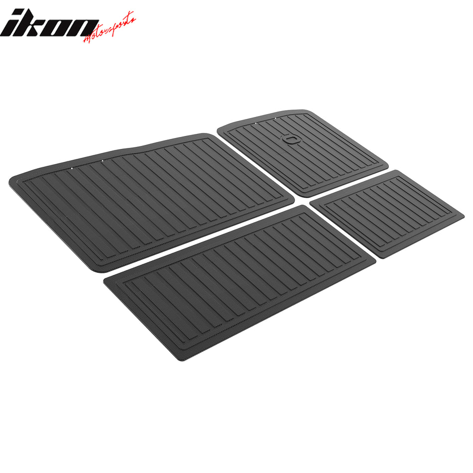 IKON MOTORSPORTS 3D TPE Backrest Mats, Compatible with 2019-2024 Infiniti QX80& Nissan Armada, All Weather Rear Seat Back Mat Cover Protector, Black