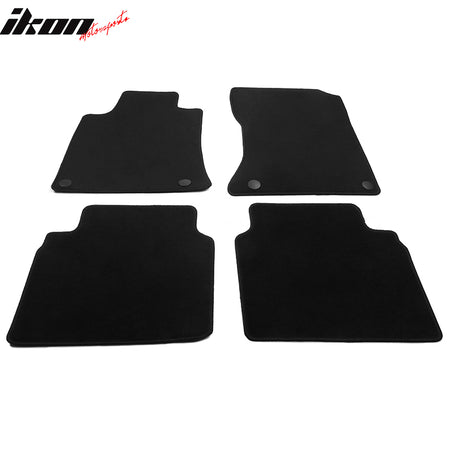 IKON MOTORSPORTS, Nylon Car Floor Mats Compatible with 2019-2025 Nissan Altima 4DR, OE Style Black Driver Passenger Car Carpets, Front Rear 4PCS Full Set