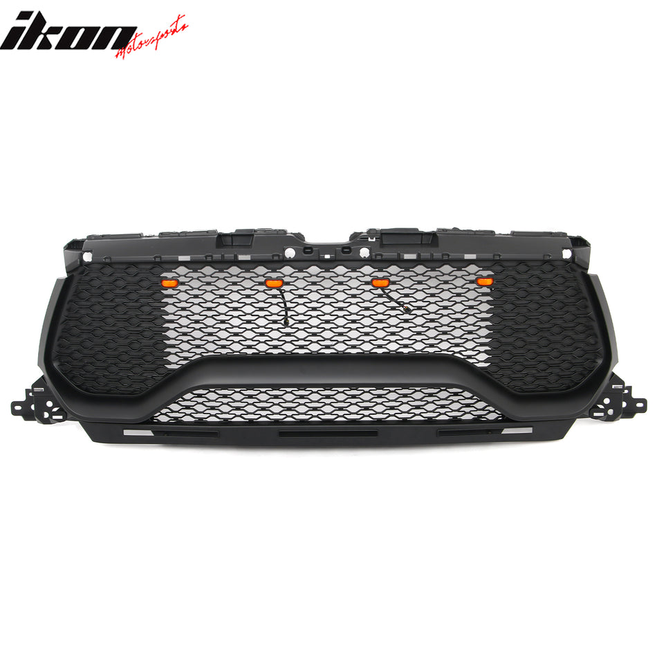 2019-2024 Ram 1500 TRX Style Matte Black Front Bumper Hood Grille ABS