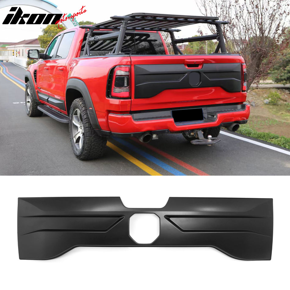 Rear Tailgate Applique Panel Cover for Ram 1500 2019-2024 Matte Black ABS