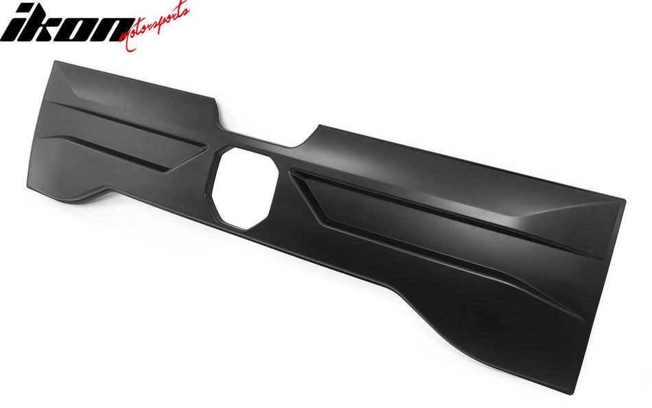 IKON MOTORSPORTS Tailgate Applique Panel Compatible With 2019-2024 Ram 1500, ABS Plastic Matte Black Add-on Rear Trunk Tailgate Applique Cover Panel Decorating