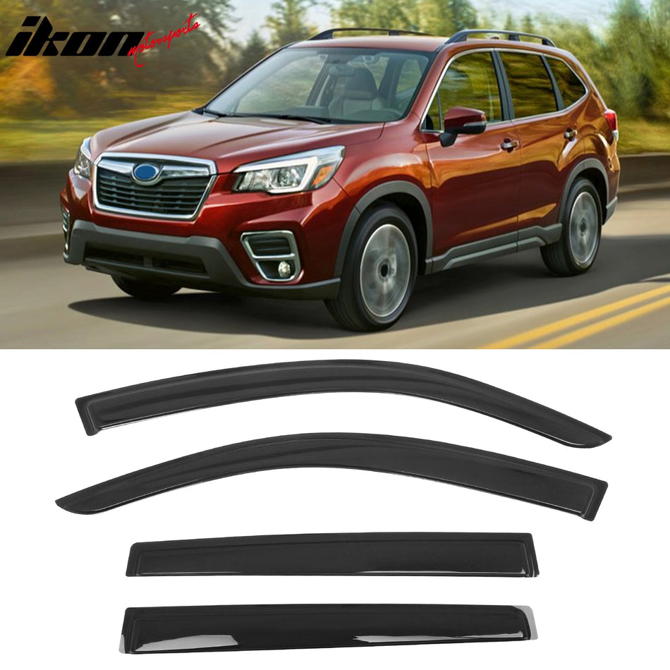 2019 - 2024 Subaru Forester 4PCS Tape on Window Visors Vent Rain GuardsIkon Motorsports