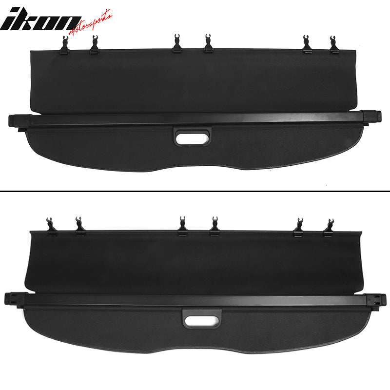 IKON MOTORSPORTS, Cargo Cover Compatible With 2019-2024 Subaru Forester, Black Luggage Carrier Rear Trunk Security Cover