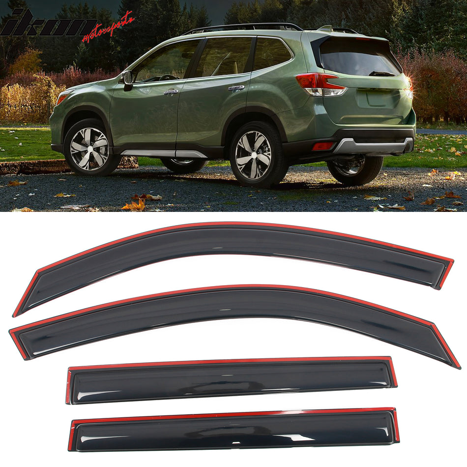 In-Channel Side Window Deflectors for Subaru Forester 2019-2024 Acrylic