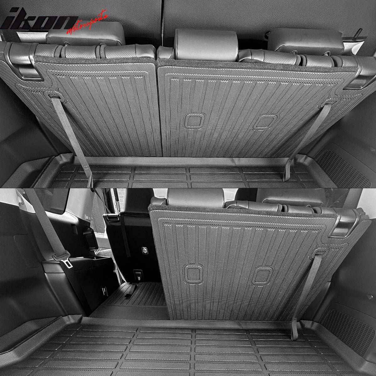 IKON MOTORSPORTS, Rear Seat Protector Backrest Cover Compatible With 2019-2025 Toyota RAV4 All Models (Include Hybrid and Prime), Black TPE Waterproof Seat Back Liners Mat Pad Interior Accessories 2PC