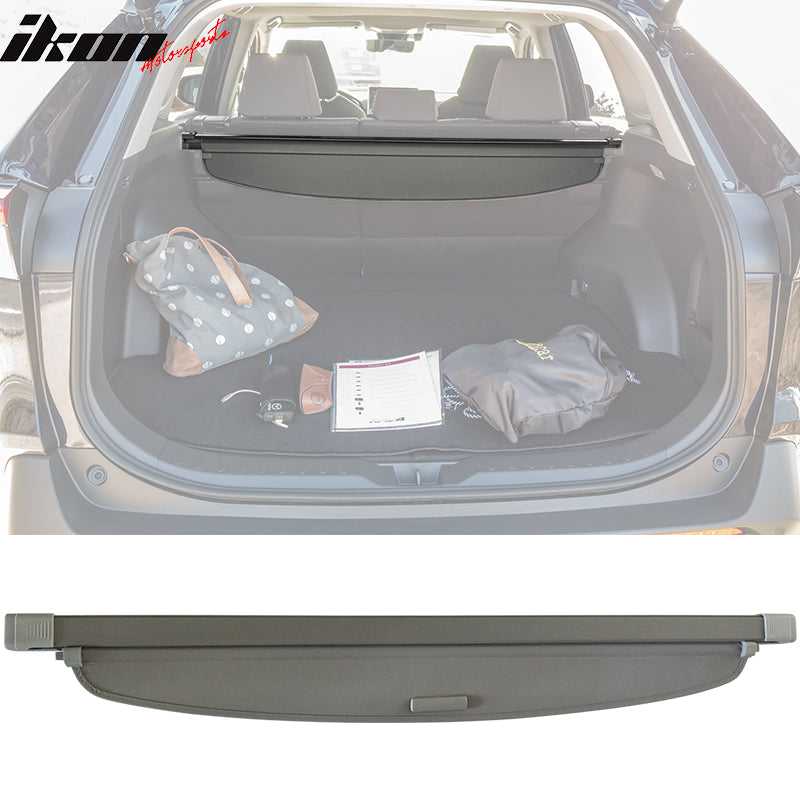 IKON MOTORSPORTS 2-in-1 Trunk Liner Set, Compatible with 2019-2025 Toyota RAV4 (Not Fits RAV4 Prime), Storage Organized Gray Cargo Cover & All-Weather Protection Waterproof Trunk Floor Mat