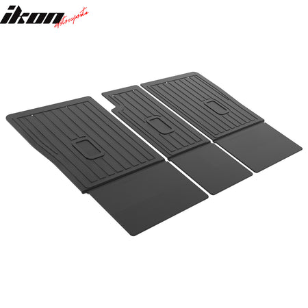 IKON MOTORSPORTS 3D TPE Backrest Mats, Compatible with 2019-2025 Audi Q3, All Weather Rear Seat Back Mat Cover Protector, Black