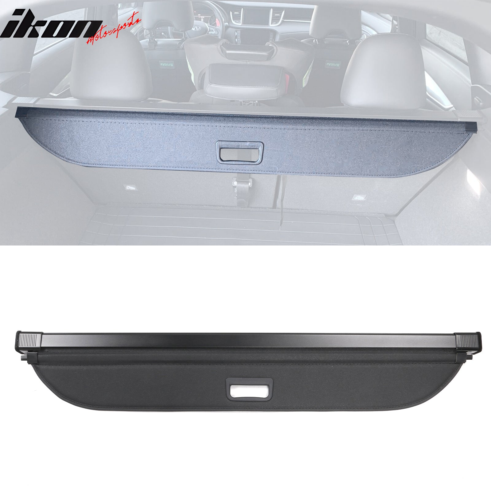 IKON MOTORSPORTS 2-in-1 Trunk Liner Set, Compatible with 2019-2025 INFINITI QX50 All Models, Storage Organized Cargo Cover & All-Weather Protection Waterproof Trunk Floor Mat