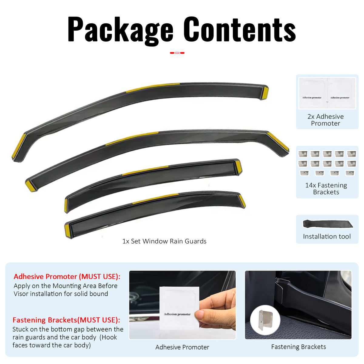 Fits 19-25 Lexus ES250 ES300h ES350 Window Visors PC In-Channel Deflectors 4PCS