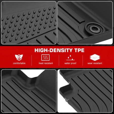 IKON MOTORSPORTS 3D TPE Floor Mats, Compatible with 2019-2025 Lexus UX200/UX250h/UX300h, All Weather Waterproof Non-Slip Floor Liners, Front & 2nd Row Full Set Interior Accessories, Black