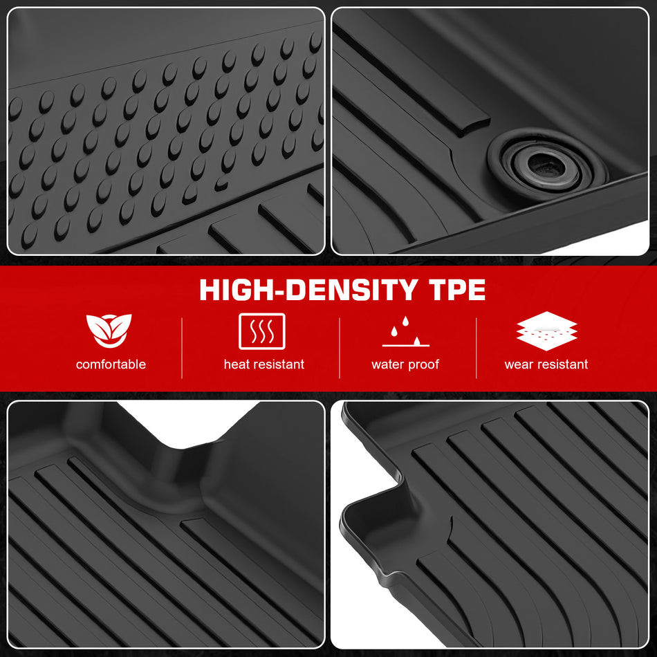 IKON MOTORSPORTS 3D TPE Floor Mats, Compatible with 2019-2025 Lexus UX200/UX250h/UX300h, All Weather Waterproof Non-Slip Floor Liners, Front & 2nd Row Full Set Interior Accessories, Black