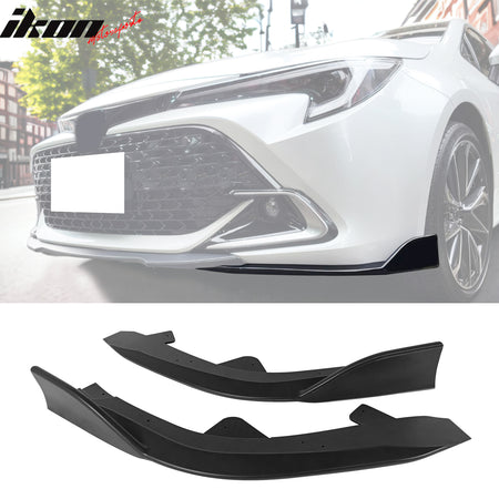 Fits 19-25 Toyota Corolla E210 Matte Black Front Bumper Splitters + Side Canards